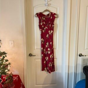 Charlotte Russe Red Floral Midi Dress